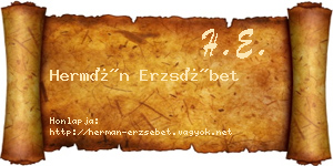 Hermán Erzsébet névjegykártya